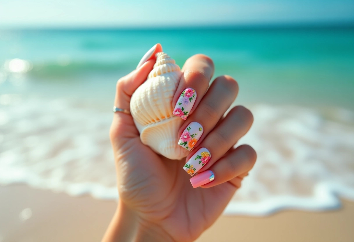 idées d ongles en gel : inspirations estivales pour un look radieux -  nail art summer